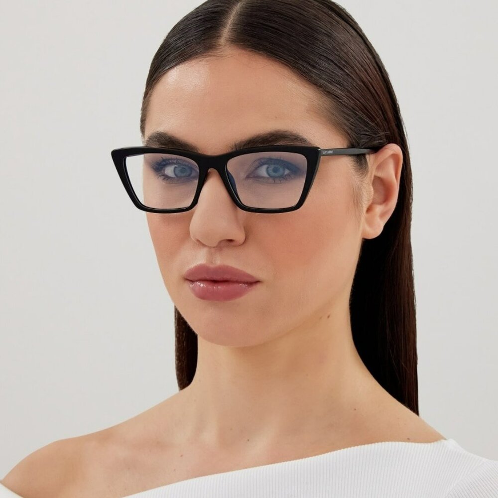 Saint Laurent SL737 MICA THIN OPT 002 BRAND NEW Eyeglasses Dark Havana Unisex
